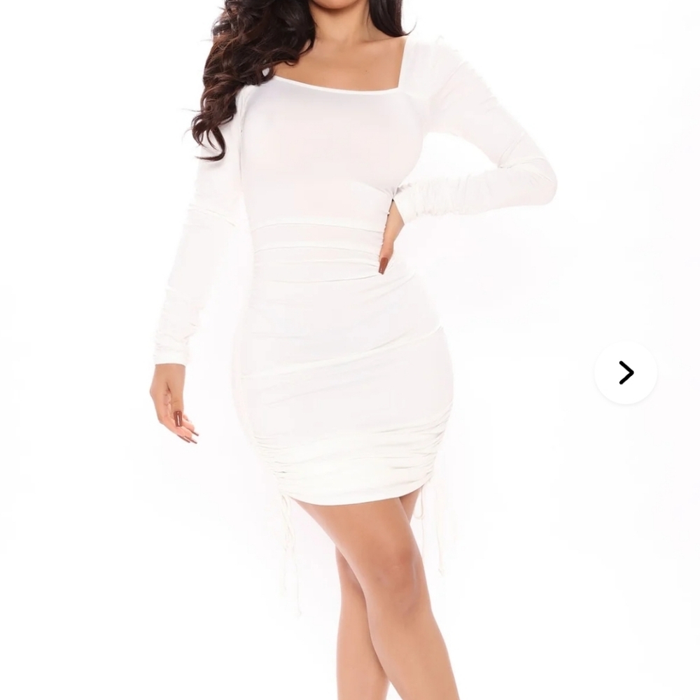 Fashion Nova Elegant White Long Sleeve Dress - Picture 2 of 11